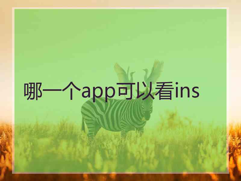 哪一个app可以看ins