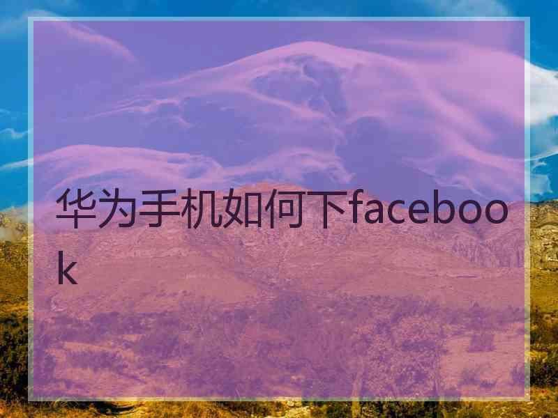 华为手机如何下facebook