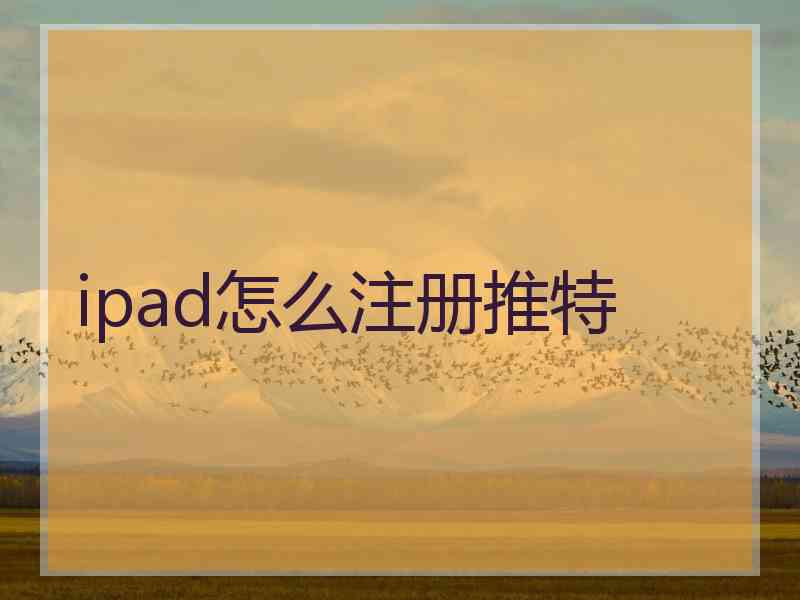 ipad怎么注册推特