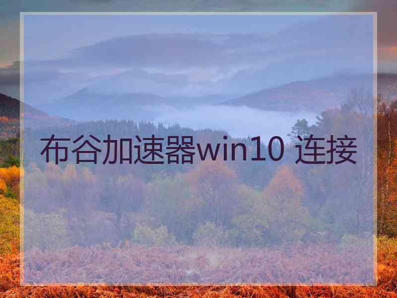 布谷加速器win10 连接