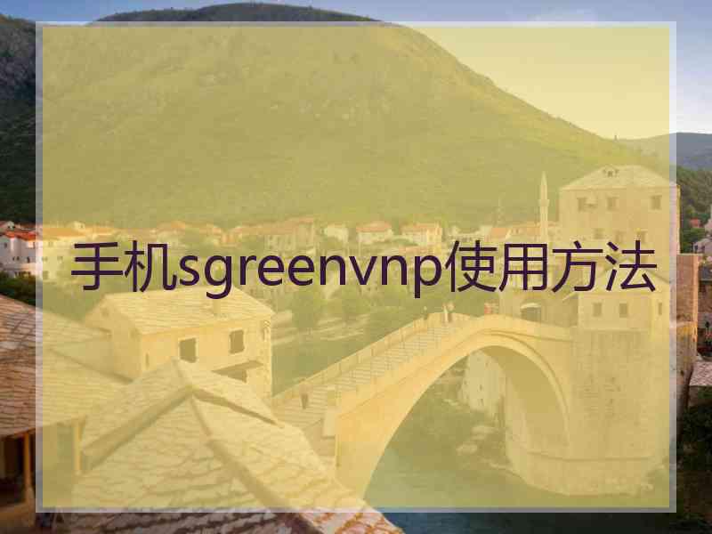 手机sgreenvnp使用方法